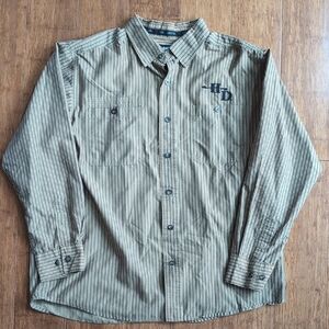 Men's Striped Green Shirt